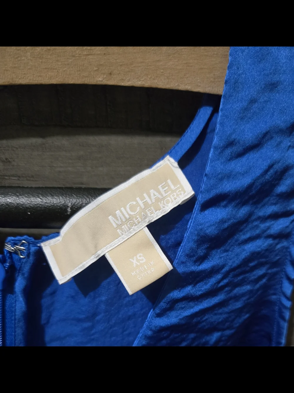 Michael Kors Cobalt Blue Sleeveless Ruffle Front Top